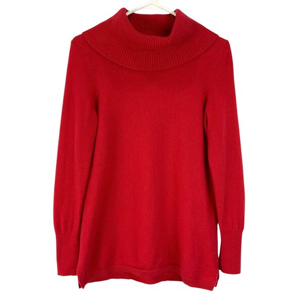 Talbots Petite Red Long Sleeve Pullover Cashmere Turtleneck Sweater Size SP - Picture 1 of 5